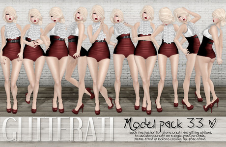 Second Life Marketplace - GLITTERATI - Model pack 33